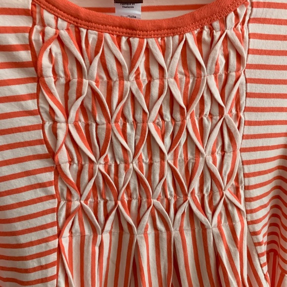 Tea Orange Pink Striped Long Shirt NWT SZ 12 - Picture 2 of 4